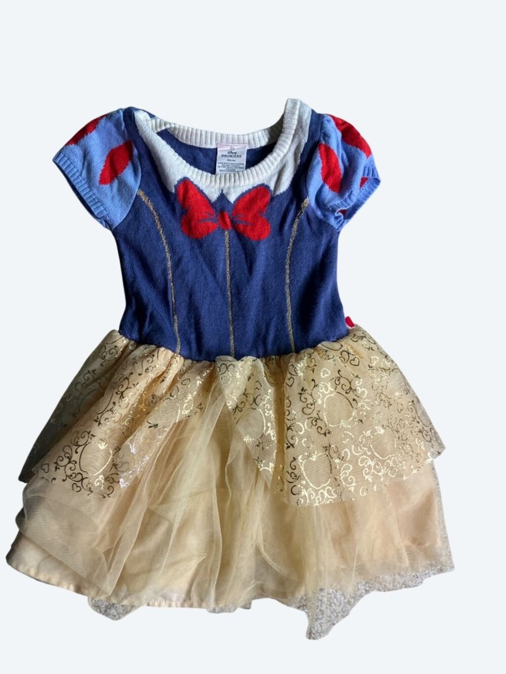 Disney Princess Snow White Dress 4T Blue & Gold Tulle Skirt Toddler Costume Styl